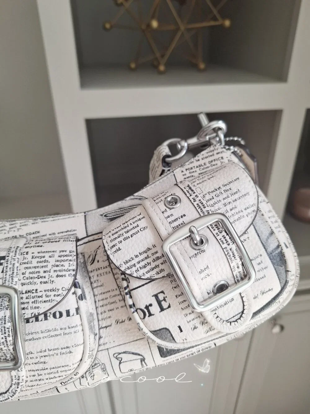 NWT Coach Ashton Shoulder Bag With Newspaper Print CDC12
